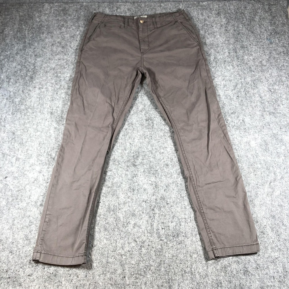 Sun + Stone Pants Mens 31 Slate Gray Khaki Chino Straight Leg Casual Stretch‎